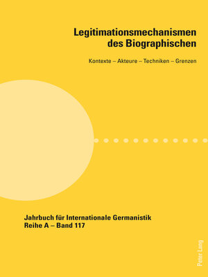 cover image of Legitimationsmechanismen des Biographischen